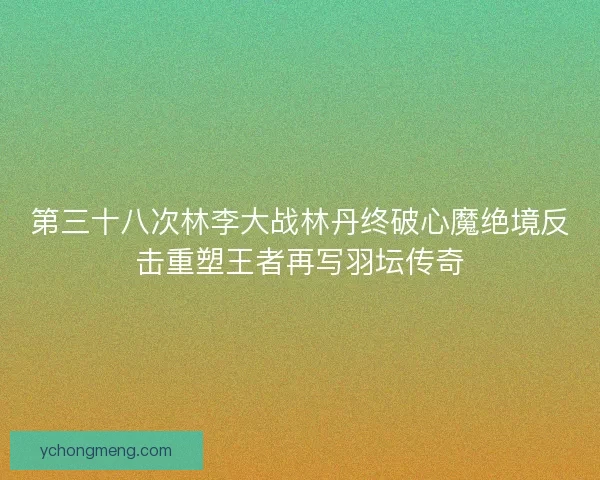 第三十八次林李大战林丹终破心魔绝境反击重塑王者再写羽坛传奇