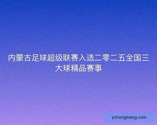 内蒙古足球超级联赛入选二零二五全国三大球精品赛事