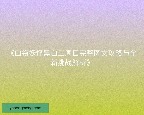 《口袋妖怪黑白二周目完整图文攻略与全新挑战解析》